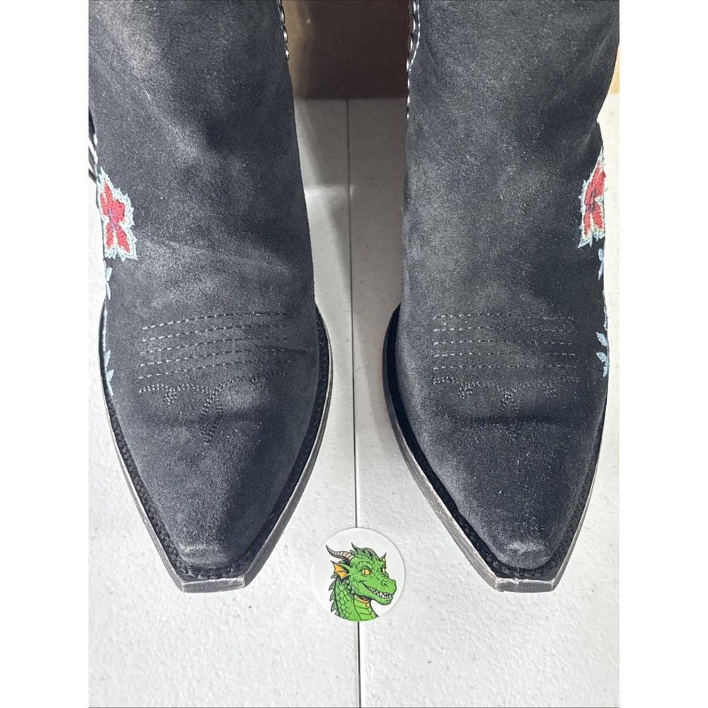 DOUBLE D RANCH Old Gringo Fringe Cowboy Boots Black Suede 8.5 Western Festival - Picture 7 of 16